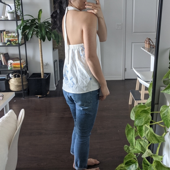 Oak + Fort White Floral Top | Size S - Picture 2 of 2